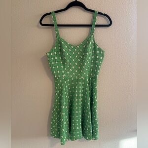 Amanda Uprichard green print silk mini dress size medium